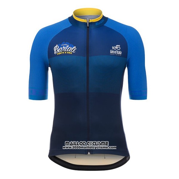 2017 Maillot Ciclismo Giro D'italie Fonce Bleu Manches Courtes et Cuissard